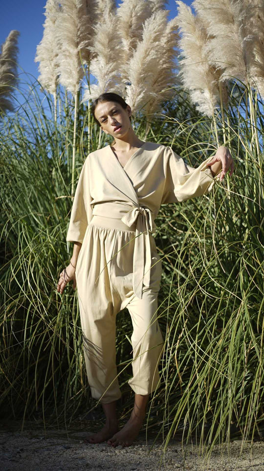 IAMLOVEIN Cream' Uttana Jacket & Shalwar Set