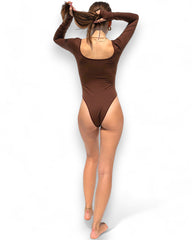 IAMLOVEIN Coffee Bean' Long Sleeve Call Me Bodysuit