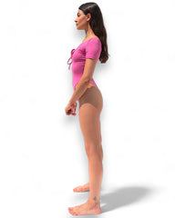 IAMLOVEIN Bubble Gum' Shorts Sleeve Call Me Bodysuit