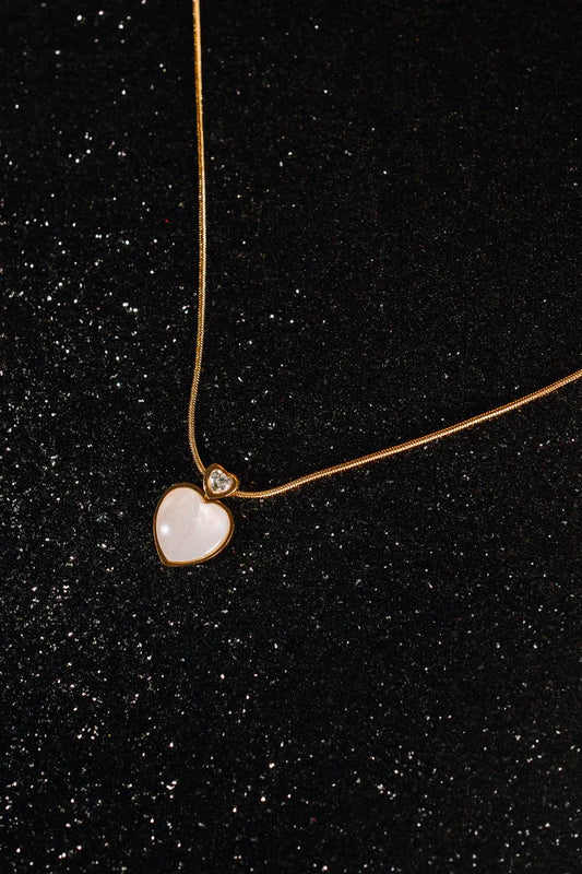 Pearl Double Heart Necklace