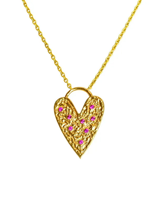 Raw Heart Stone Necklace