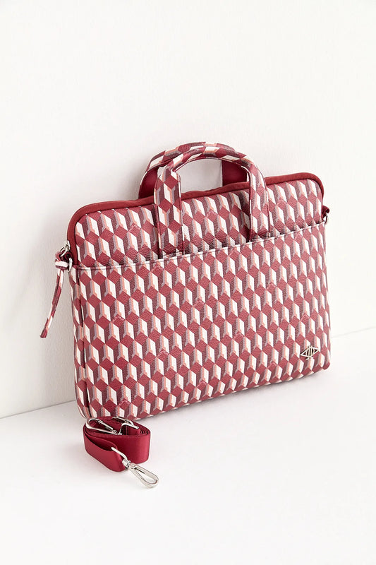 Dellel Burgundy Lunar Document Bag
