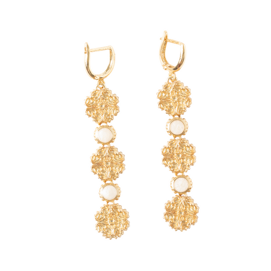 Maison Lygos Galla Placidia Round Enamel Earrings