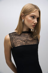 Esra Adıgüzel Coal - Black Dress with Lace Collar Detail and Low Back