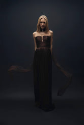 Esra Adıgüzel Bello – Brown Drape Detailed Long Dress