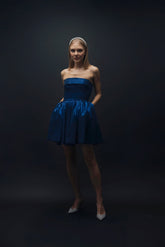 Esra Adıgüzel Cie – Strapless Dress with Lycra Taffeta Folding Detail