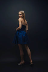 Cie – Lycra Taffeta Folding Detailed Strapless Dress