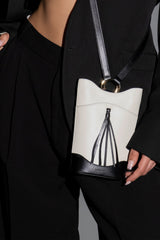 Eos Crossbody Bag in Suede - Black&White MATRIARQE