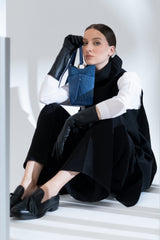 Eos Crossbody Bag in Suede - Denim Blue MATRIARQE