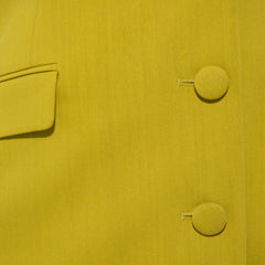 Femponiq Draped Sleeved Tailored Blazer Dress (Mustard)