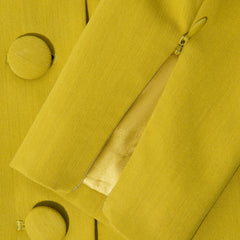 Femponiq Draped Sleeved Tailored Blazer Dress (Mustard)