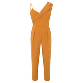 Femponiq Peak Lapel Crepe Jumpsuit (Melon Yellow)