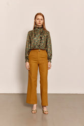 Sadie ve Dione %100 Wool Cashmere Diane Pantolon in Mustard