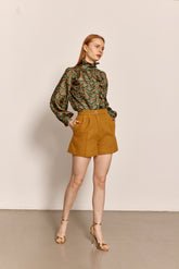 Sadie and Dione Wool Cashmere Rana Short in Mustard