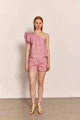 Sadie and Dione The Antoinette Half Sleeve Top in Summer Pink
