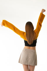 Handarte Los Angeles Hardal El Örgüsü Crop Top