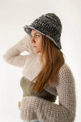 Handarte Los Angeles Siyah / Gri El Örgüsü Bucket Şapka