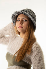 Handarte Los Angeles Siyah / Gri El Örgüsü Bucket Şapka