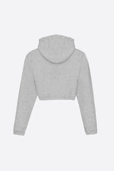 Wear Three Points Gri Cropped Hoodie