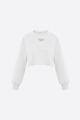 Wear Three Points White Jolie Crop Sweatshirt