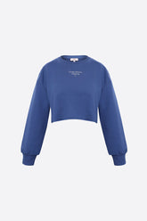Wear Three Points Mavi Jolie Crop Sweatshirt Gömlek