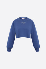 Wear Three Points Blue Jolie Crop Sweatshirt