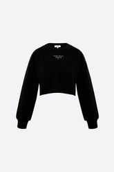 Wear Three Points Siyah Jolie Crop Sweatshirt