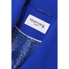 Asymmetric Double Breasted Tailored Blazer (Blue)