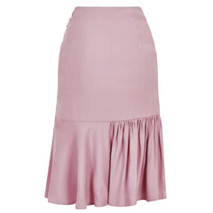 Rushed Asymmetrical Skirt (Pastel Pink)