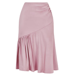 Rushed Asymmetrical Skirt (Pastel Pink)