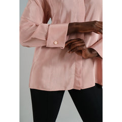 Viscose Rayon Gathered Back Shirt (Rose)