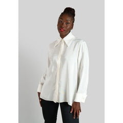 Viscose Rayon Gathered Back Shirt (Ivory)
