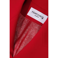 Femponiq Asymmetric Pleated Blazer Dress (Red)