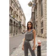 Viscose and Cupro-Blend Pants (Charcoal Grey)