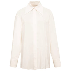 Viscose Rayon Gathered Back Shirt (Ivory)
