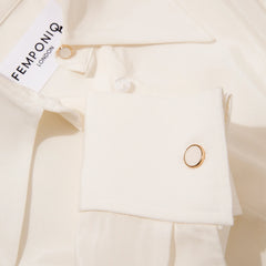 Viscose Rayon Gathered Back Shirt (Ivory)