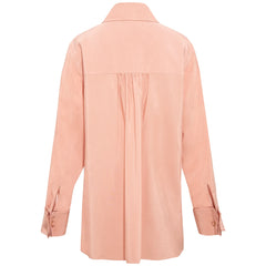 Viscose Rayon Gathered Back Shirt (Rose)