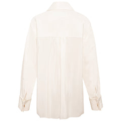 Viscose Rayon Gathered Back Shirt (Ivory)