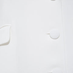 Femponiq Draped Sleeved Tailored Blazer Dress (White)