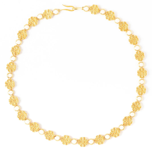 Maison Lygos Galla Placidia Round Enamel Necklace