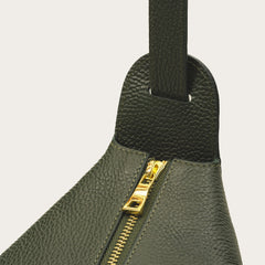 Nova Büyük Omuz Çantası Deri - Koyu Yeşil