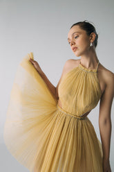 Esra Adıgüzel HEMERA – Halter Neck Crystal Stone Embroidered Mini Tulle Dress