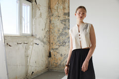 Handarte Los Angeles Tavuskuşu Baskılı Dekolte Bluz