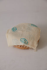 Handarte Los Angeles Taş Baskılı Kara Tezgah Dokuma Şal/Pareo