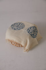 Handarte Los Angeles Taş Baskılı Kara Tezgah Dokuma Şal/Pareo