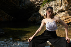 Handarte Los Angeles Siyah Palazzo Pantolon