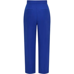 High Waisted Cropped Cotton Trouser (Royal Blue)