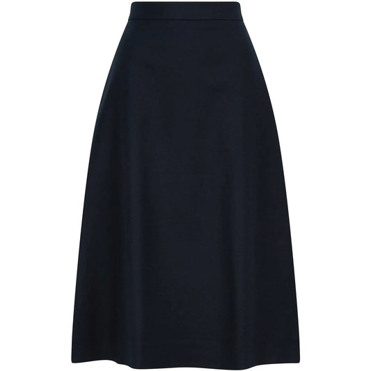 Semi-Flared Cotton Skirt (Navy)