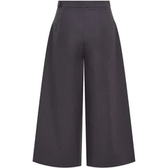 Wide Leg Cropped Cotton Trouser (Cloud Grey)
