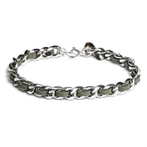 Mey Atelier Chaileather Green – Chain & Leather Bracelet